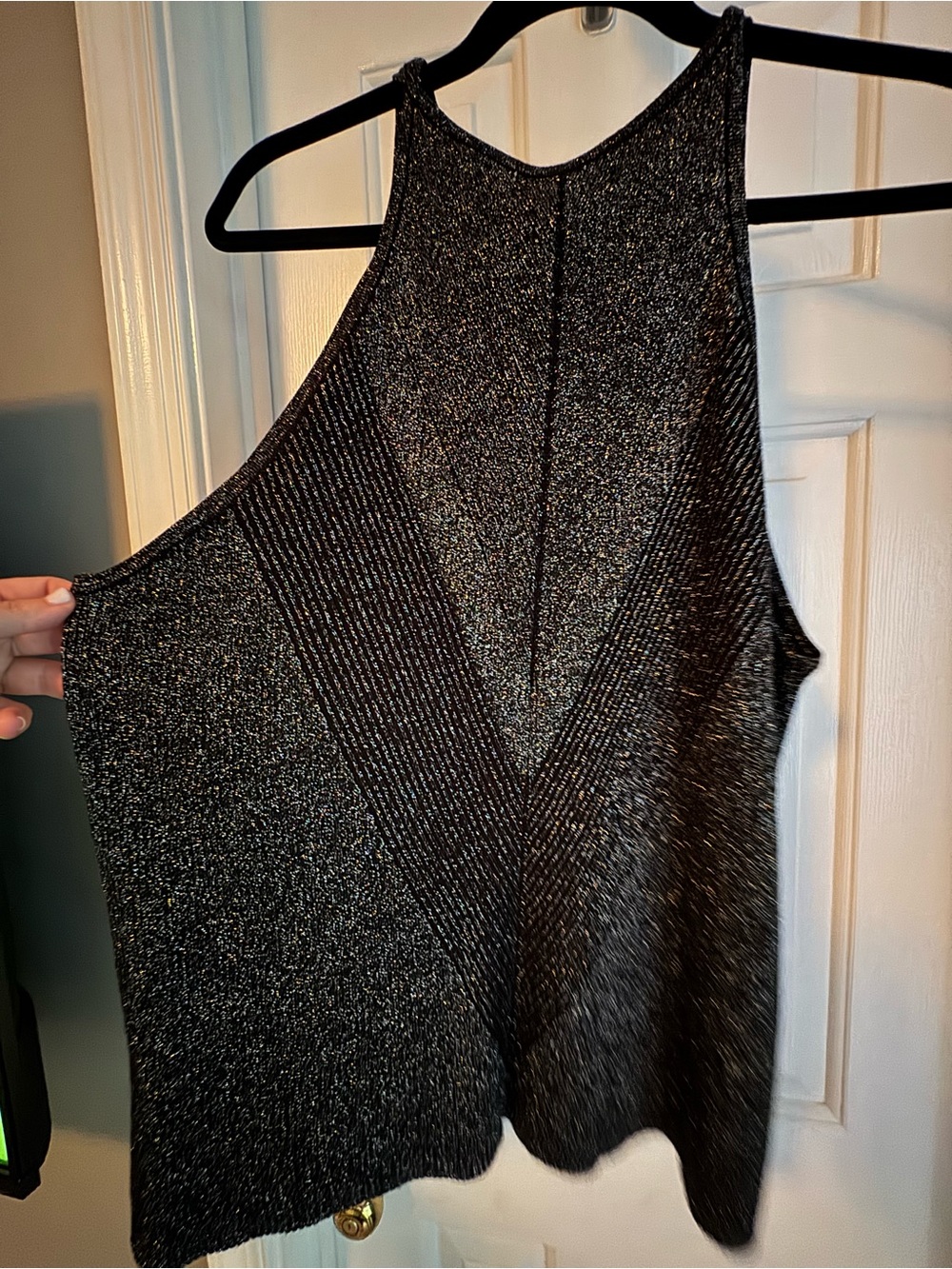 s Anthropologie Gemma metallic knit tank top 2x - Picture 6 of 7